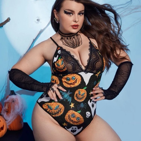 Halloween Plus Size Bodysuit - Picture 1 of 4